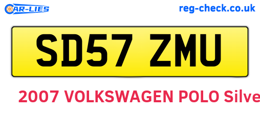 SD57ZMU are the vehicle registration plates.