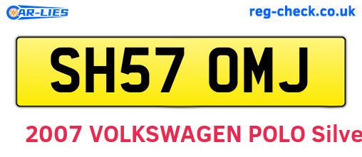 SH57OMJ are the vehicle registration plates.