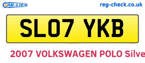 SL07YKB are the vehicle registration plates.