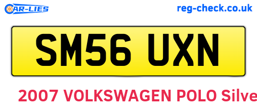 SM56UXN are the vehicle registration plates.