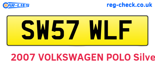 SW57WLF are the vehicle registration plates.