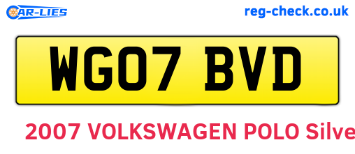 WG07BVD are the vehicle registration plates.