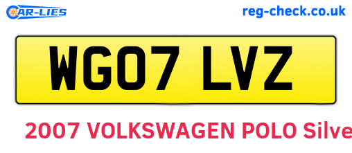 WG07LVZ are the vehicle registration plates.