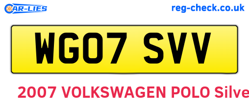 WG07SVV are the vehicle registration plates.