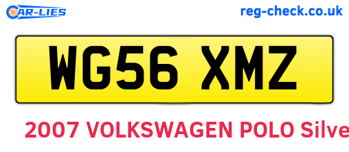 WG56XMZ are the vehicle registration plates.