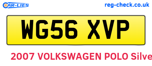 WG56XVP are the vehicle registration plates.