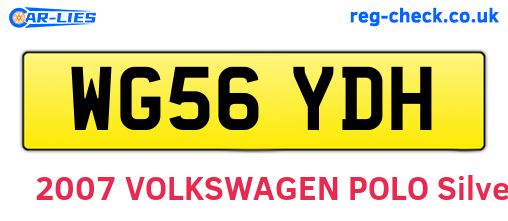 WG56YDH are the vehicle registration plates.
