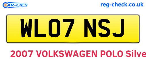 WL07NSJ are the vehicle registration plates.