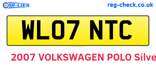 WL07NTC are the vehicle registration plates.