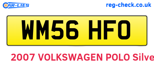WM56HFO are the vehicle registration plates.