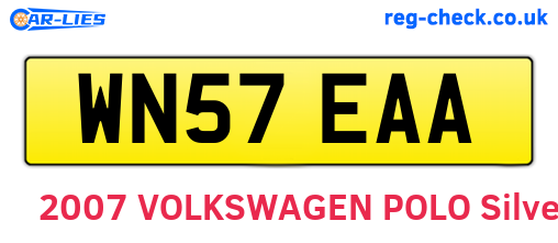 WN57EAA are the vehicle registration plates.