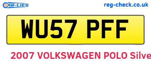 WU57PFF are the vehicle registration plates.