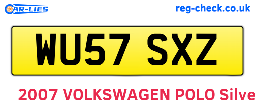 WU57SXZ are the vehicle registration plates.