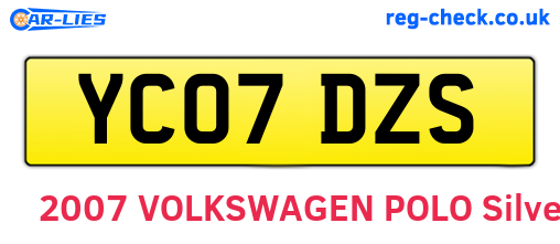 YC07DZS are the vehicle registration plates.