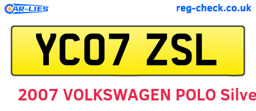 YC07ZSL are the vehicle registration plates.