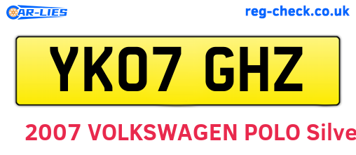YK07GHZ are the vehicle registration plates.