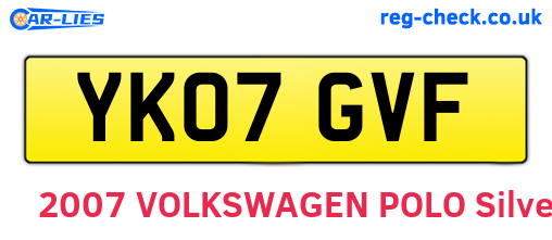 YK07GVF are the vehicle registration plates.