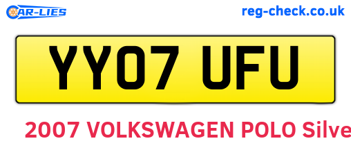 YY07UFU are the vehicle registration plates.