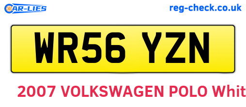 WR56YZN are the vehicle registration plates.