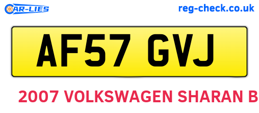 AF57GVJ are the vehicle registration plates.