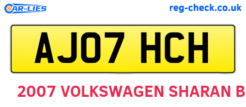 AJ07HCH are the vehicle registration plates.
