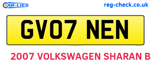 GV07NEN are the vehicle registration plates.