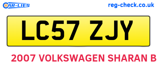 LC57ZJY are the vehicle registration plates.