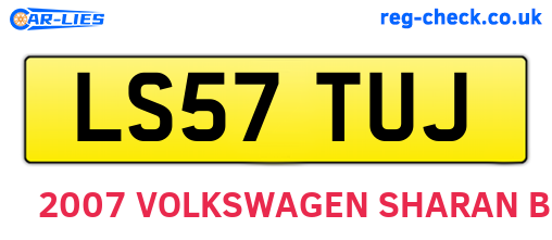LS57TUJ are the vehicle registration plates.