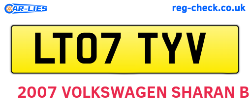 LT07TYV are the vehicle registration plates.