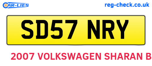 SD57NRY are the vehicle registration plates.