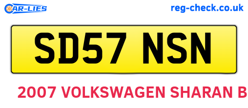 SD57NSN are the vehicle registration plates.