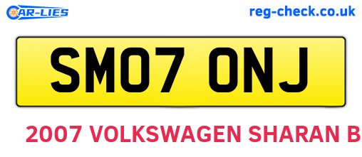 SM07ONJ are the vehicle registration plates.