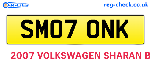 SM07ONK are the vehicle registration plates.