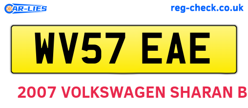 WV57EAE are the vehicle registration plates.