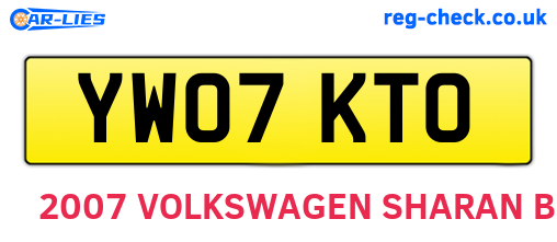 YW07KTO are the vehicle registration plates.