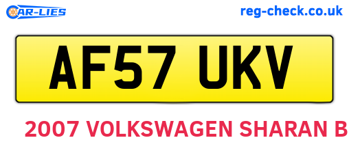 AF57UKV are the vehicle registration plates.