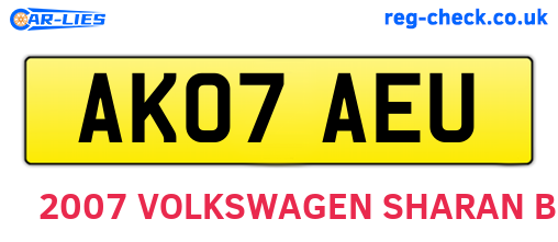 AK07AEU are the vehicle registration plates.