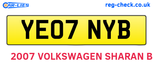 YE07NYB are the vehicle registration plates.