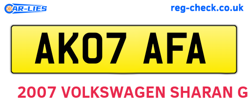 AK07AFA are the vehicle registration plates.