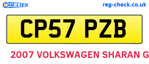 CP57PZB are the vehicle registration plates.