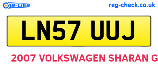 LN57UUJ are the vehicle registration plates.