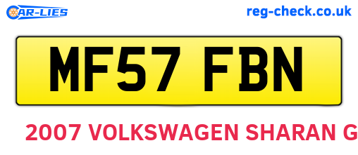MF57FBN are the vehicle registration plates.