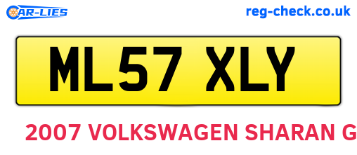 ML57XLY are the vehicle registration plates.
