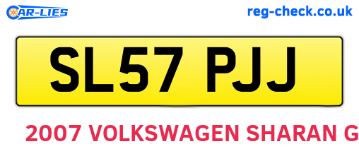 SL57PJJ are the vehicle registration plates.