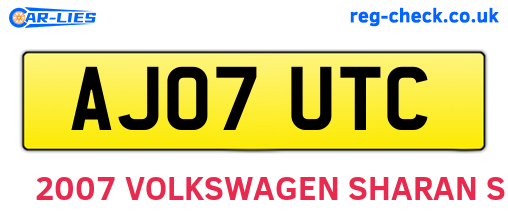 AJ07UTC are the vehicle registration plates.