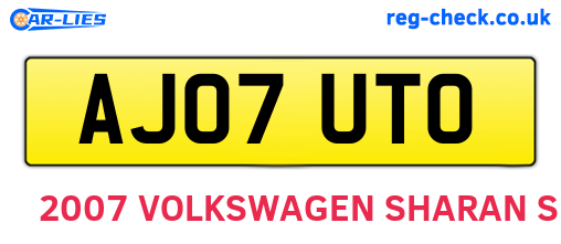 AJ07UTO are the vehicle registration plates.