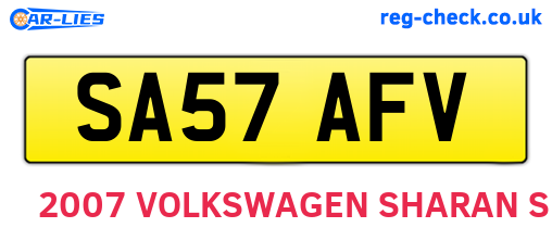 SA57AFV are the vehicle registration plates.