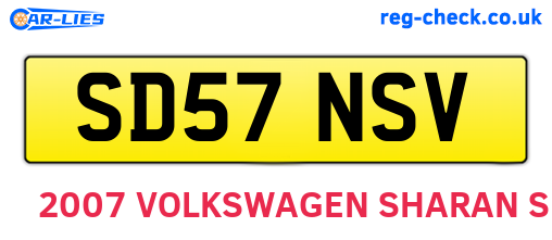 SD57NSV are the vehicle registration plates.