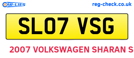 SL07VSG are the vehicle registration plates.
