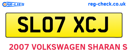 SL07XCJ are the vehicle registration plates.